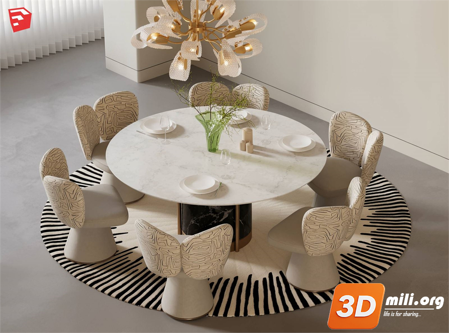Dining Table Set Skp Files